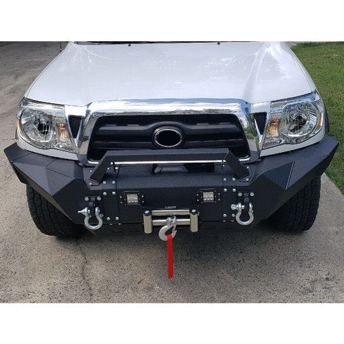 For Toyota Tacoma 2005-15 Front Bumper Steel with Winch Plate LED Lights Skid Plate