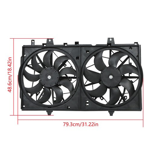 DURAFORCE 620-472 Radiator A/C Condenser Cooling Fan For Nissan Rogue/X-Trail 2014-2020