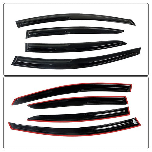 DURAFORCE 4x Window Visors Rain Guards Vents Smoke For Hyundai Elantra 2017 2018-2020