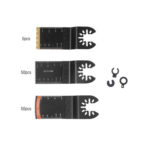 DURAFORCE 105 Pieces Titanium and HCS Oscillating Saw Blades for Wood Metal Cutting