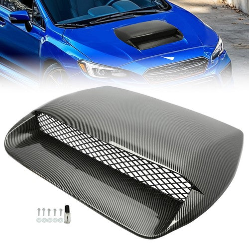 DURAFORCE Carbon Fiber Look Air Flow Hood Scoop Bonnet Vent for 2015-2021 Subaru WRX STI