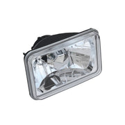 DURAFORCE 4x6" Inch Clear Glass Lens Diamond Cut Chrome Crystal Semi Sealed Beam Headlight