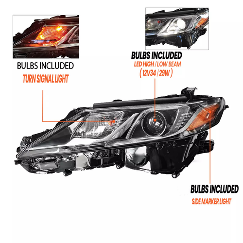 DURAFORCE LED Driver Headlight For 2018 2019-2022-2024 Toyota Camry L LE SE Headlamp Left