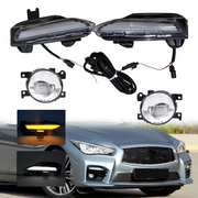 DURAFORCE 4PCS LED Double Color Fog Lights Turn Signal for 2014-2020 for Infiniti Q50