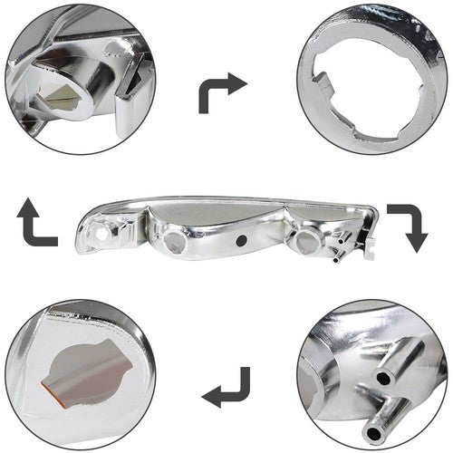 DURAFORCE Pair Set For GMC Sierra 1500 1999-2007 Headlight Replacement Halogen Clear Lens