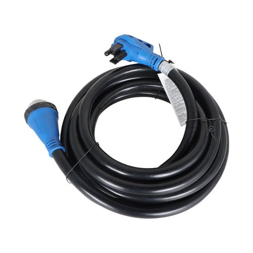 DURAFORCE RV Extension Cord 50Amp 25FT Power Inlet Box Combo Kit Twist Lock+LED NEMA14-50P