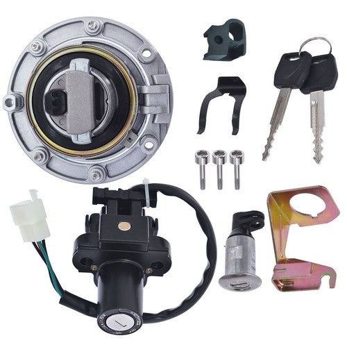 DURAFORCE Ignition Switch Fuel Gas Cap Seat Lock Key Set For Honda CBR1000RR 2004-2006