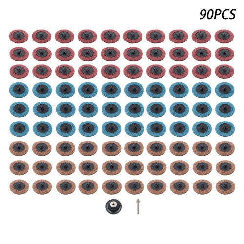 DURAFORCE 2 Inch Fine Medium and Coarse Quick Change Torque Sanding Discs Set - 90 Pack