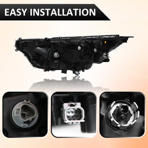 DURAFORCE Halogen Headlight LED DRL Left Driver Side for 2022 2023 Toyota RAV4 XLE