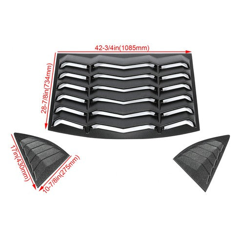 Rear Side Window Louvers Cover for 2010-2015 2011 2012 2013 2014 2015 Chevy Camaro