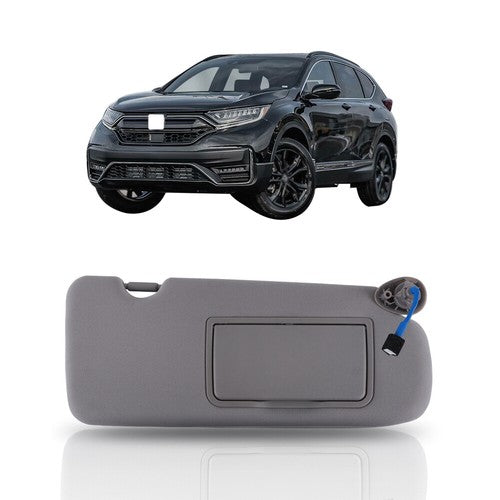 DURAFORCE Gray Plastic Passenger Side Sunvisor With Lights And Mirror For Honda CR-V 17-22