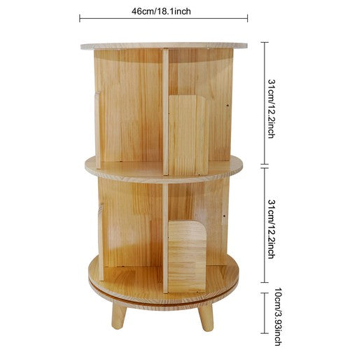 DURAFORCE Rotating Bookshelf w/ Legs 360 Display Floor Standing Bookcase Multi-Functional