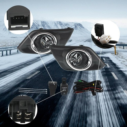 DURAFORCE For 2014-2016 Nissan Rogue Driving Bumper Chrome Lens Fog Lights Assembly Set