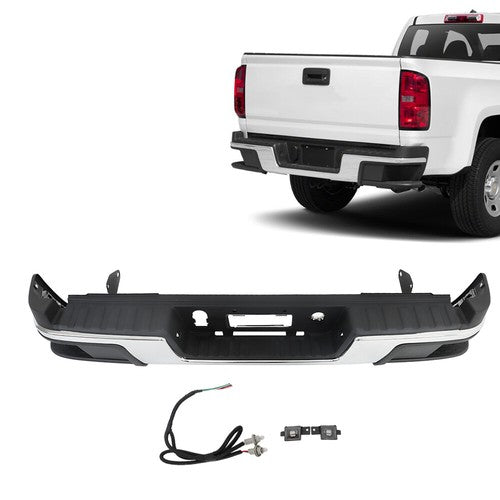 DURAFORCE Rear Step Bumper For Chevy Colorado GMC Canyon 2015-2022 W/o Park Sensor Chrome