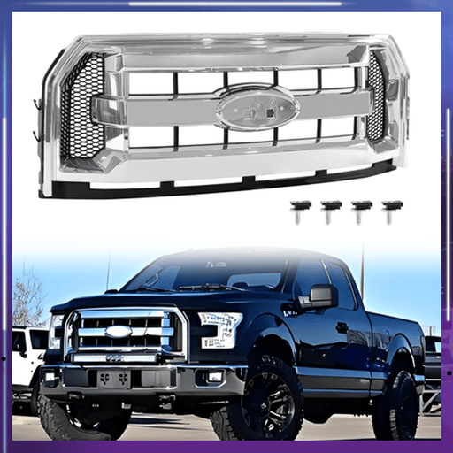 DURAFORCE FL3Z8200DA Front Bumper Grille Assembly Chrome for Ford F-150 2015-2017