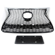 DURAFORCE Front Bumper Grille For 2015-2017 Lexus NX200T NX300H F Sport Grill Chrome Black