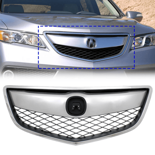 DURAFORCE Front Bumper Chrome Grille Mesh Grill for 2013-2015 for Acura RDX Replacement