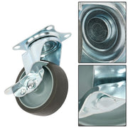 DURAFORCE 8 Pack 3 Inch Universal Caster Wheels Heavy Duty Casters with Side Brake Grey