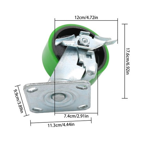 DURAFORCE 4 wheels 5 Inch Caster Wheels Heavy Duty,Capacity 4000LB