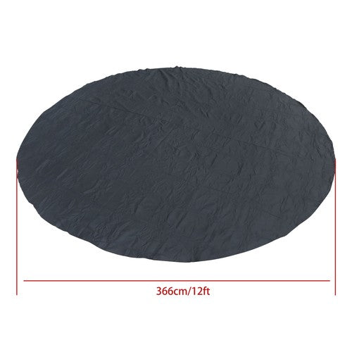 DURAFORCE 12ft Round Outdoor Inflatable Hot Tub Mat Pool Liner Pad Heavy Duty 12'(Black)