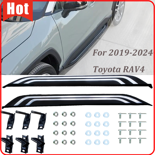 DURAFORCE Side Step Bars Running Boards Nerf Bar Aluminum 2PCS for 2019-2024 for Toyota RAV4
