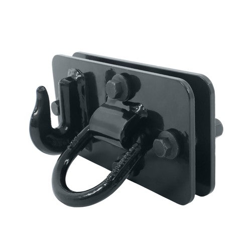 DURAFORCE 2 Pack Tractor Bucket Hooks with Tie down Ring, Grade 70 Forged Steel Black