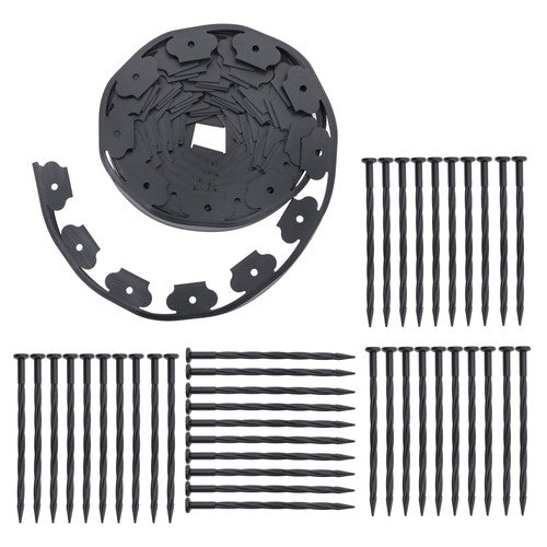 DURAFORCE Lawn Border L-shaped Lawn Garden Edging Kit 40FT With 40Pcs Anchoring Spikes