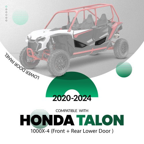 DURAFORCE Front & Rear Lower Door Inserts Panel For Honda Talon 1000X-4 2020-2024