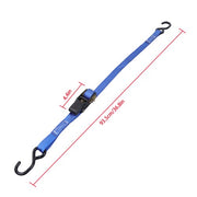 DURAFORCE Ratchet Strap*2 Steel+Polyester Blue Fracture Strength 2400lbs 1in*4ft S Hooks