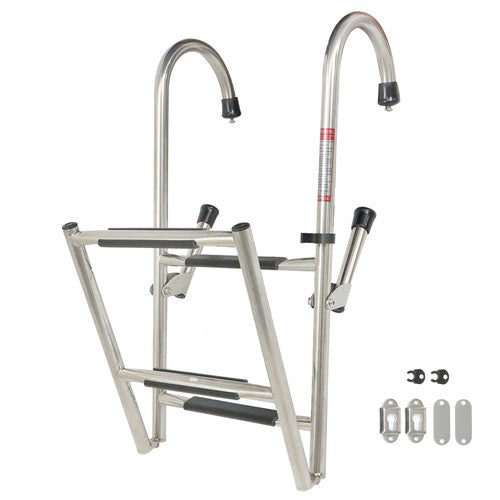 DURAFORCE New Stainless Steel Folding Telescoping Ladder Dock Ladder 2 Step+2 Step USA