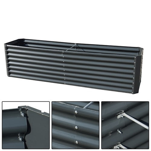 DURAFORCE 8x2x2 Ft Metal Raised Garden Beds Metal Planter Box Easy Assembl