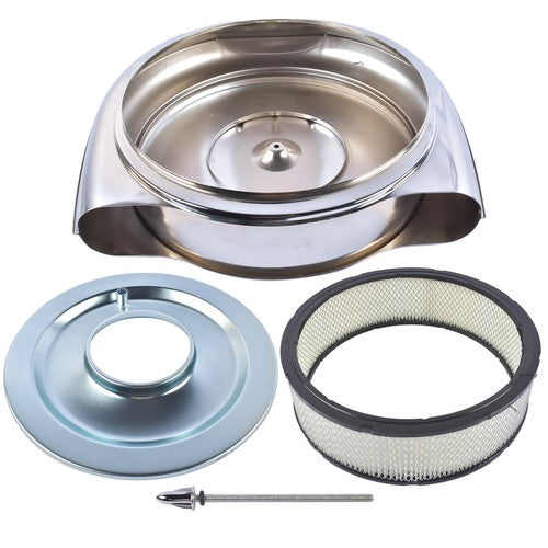 DURAFORCE Round Air Cleaner Kit Fits for Cadillac Oldsmobile 1951-1956 Chrome Plated Steel
