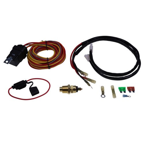 Dual Fan Wiring Relay Harness Kit with Sensor for Spal 185FH FRH 40/50 Amp