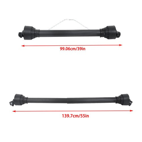 DURAFORCE 39-55" PTO Shaft PTO Driveshaft for Tractor 1-3/8" T4 Spline/Round Ends New