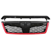 DURAFORCE Fit 2014-2018 Subaru Forester STI-Style ABS Front Grille Bumper Grill w/Red Trim