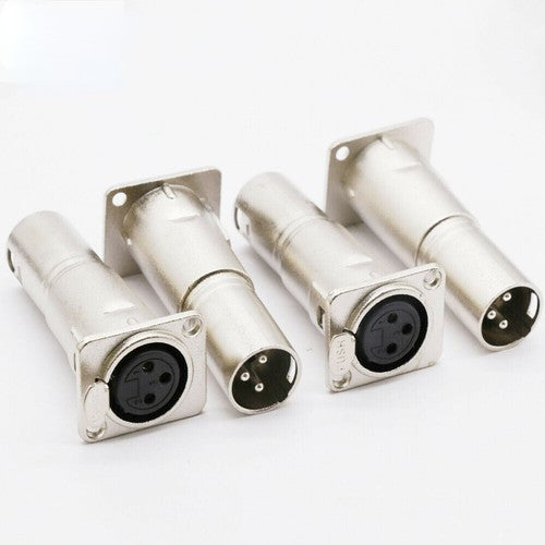 XLR Female To Male Audio Pass Thru Feed Panel Mount Connector Adapter 4 Pack