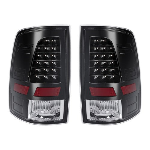 For 2009 2018 Dodge Ram 1500 2500 3500 LED Black Tail Lights Brake Lamps A Pair
