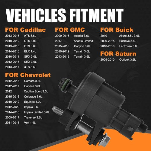DURAFORCE For BUICK CHEVROLET CADILLAC GMC Vapor Canister Purge Valve Solenoid 12610560