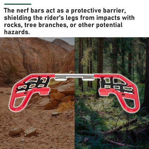 DURAFORCE Aluminum Nerf Bars Red Bar Black Nets For 2020-24 Honda TRX 250EX 250X Pair set
