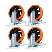 DURAFORCE 5 inch Swivel Caster Wheels with Dual Locking, Heavy Duty Castors Set of 4