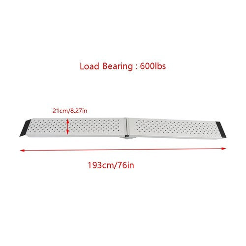 DURAFORCE Motorcycle Aluminum Folding Loading Ramp 600 lbs ATV UTV Tractors Quads 76"×8.3"