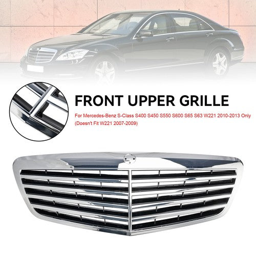DURAFORCE Front Chrome Grill for Mercedes Benz S-Class 2010-13 W221 S550 S600 S63 AMG