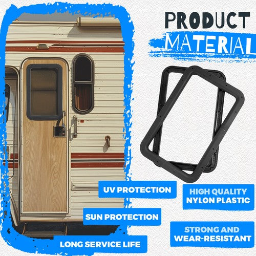 15.7 x 24.8 Black RV Entrance Door Window Frame for Camper Trailer