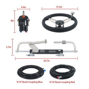 DURAFORCE NEW 90HP Hydraulic Outboard Steering Kit With 20ft High Strength Nylon Hose
