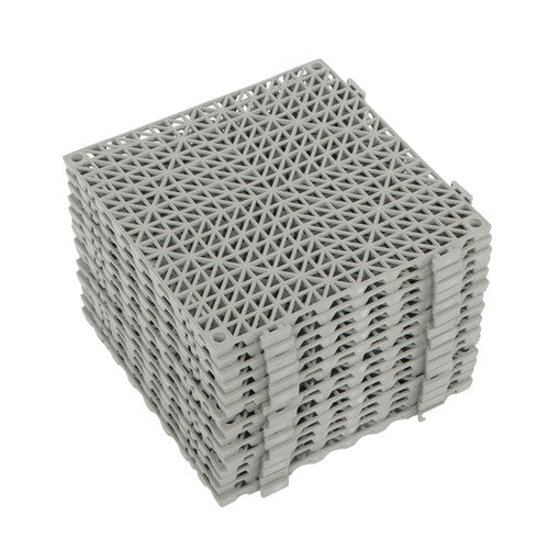 DURAFORCE 12"x12" Gray PVC Non-Slip Interlocking Drainage Floor Mat For Bathroom 55 Pack