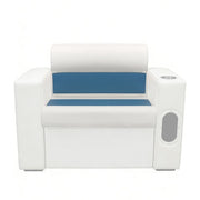 DURAFORCE #8WD95-1B-204 28" Pontoon Bench Seat Cushion Set White/Navy/Blue