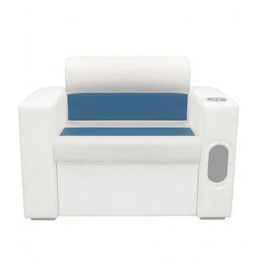 DURAFORCE #8WD95-1B-204 28" Pontoon Bench Seat Cushion Set White/Navy/Blue