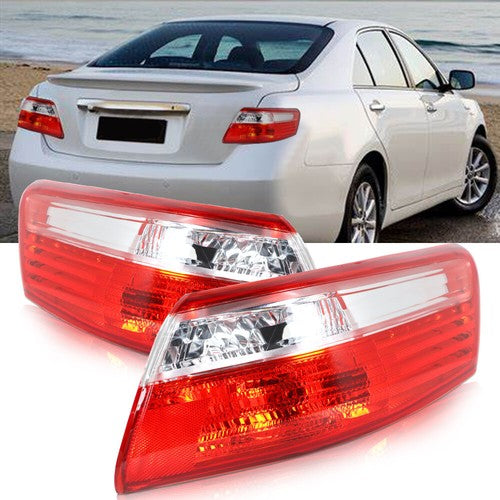 DURAFORCE Pair Tail Lights Fit For Toyota Camry 2007-2009 Outer Lamps L+R Halogen Red Rear