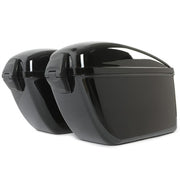 DURAFORCE Vivid Black Large Hard Saddle Bag Trunk For Harley Davidson Honda Yamaha Cruiser