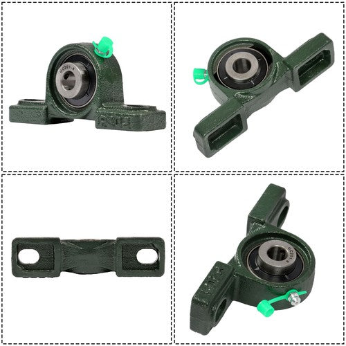 DURAFORCE 6PCS UCP201-8 Pillow Block Bearing 1/2" Bore 2 Bolt Cast Iron Base Self-Aligning